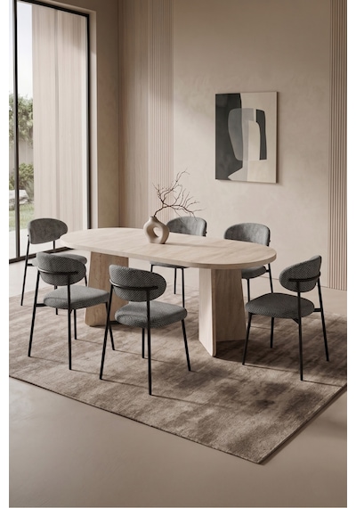 Hopilon Traverten 90x168 Mdf Masa, Mdf X Ayak, Metal Polo Sandalye, 6 Kişilik Mutfak Masası Takımı Ve Yemek Masası Takımı Antrasit Hopilon Traverten 90x168 Mdf Masa, Mdf X Ayak, Metal Polo Sandalye, 6 Kişilik Mutfak Masası Takımı Ve Yemek Masası Takımı Antrasit