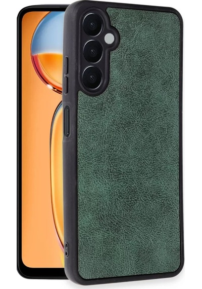 Newface Samsung Galaxy A35 5g Kılıf Aras Deri Kapak - Koyu Yeşil