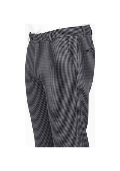 Desenli Slim Fit Koyu Gri Erkek Pantolon - Wessi Siyah