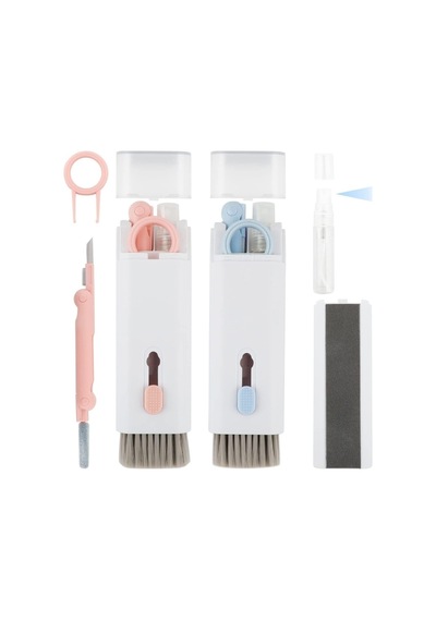 7'si 1 Arada Klavye Temizleme Fırçası Seti, Airpods Kulaklıklar Ve Akıllı Telefonlar İçin Düğme Kapağı Çıkarıcılı Çok İşlevli Kulaklık Temizleyici