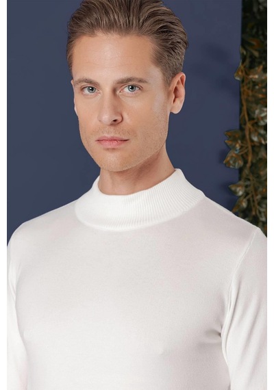 Efor Tr 863 Slim Fit Ekru Klasik Triko Ekru