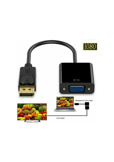 Displayport To Vga Çevirici Kablo Dp-vga Dönüştürücü