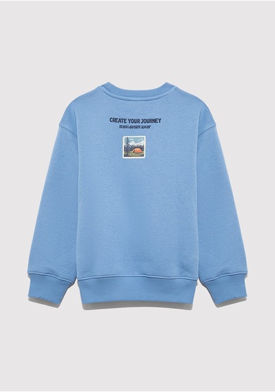Mavi - Adventure Awaits Baskılı Mavi Sweatshirt 6s10146-70724