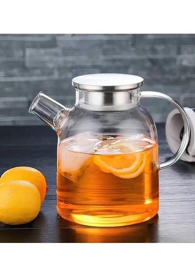 Çelik Kapaklı Borosilikat Cam Demlik 1500ml Royaleks-cm-2003 Çok Renkli