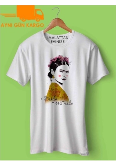 Frida Kahlo Resim Baskılı Tişört Tshirt Ücretsiz Kargo