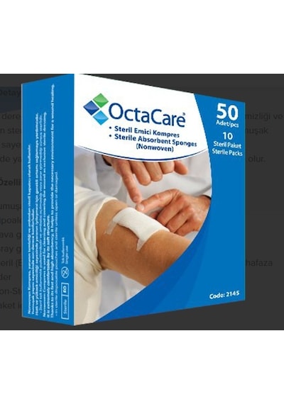 Medikaltec Octacare Steril Emici Kompres Non-wowen 7,5cm X 7,5cm 50 Adet