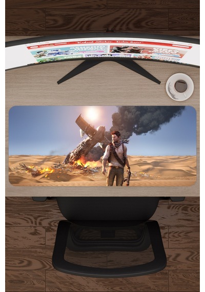 Uncharted Kaymaz Dikişli Kauçuk Oyuncu Mousepad V1 - 70x30 Xl Gaming Mouse Pad Fare Altlığı