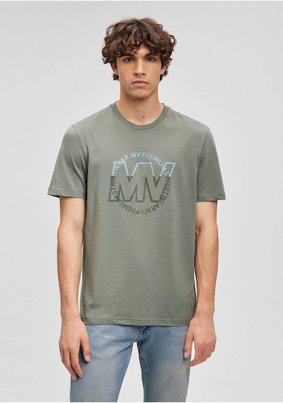 Mavi Logo Baskılı Gri Tişört Regular Fit / Normal Kesim 0610309-80618 Yeşil-80692