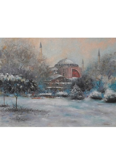 Ayasofya'da Kış Uykusu: Kar Altında Tarihi Duruş