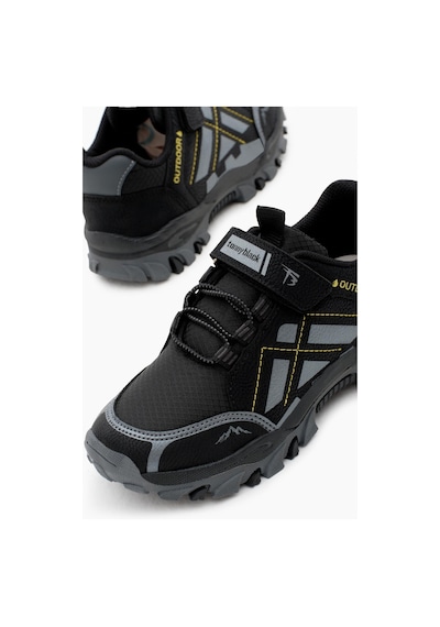 Tonny Black Termo Taban Su İtici Kumaş Cırtlı Çocuk Unisex Siyah Füme Trekking Ayakkabı Tbtmkd025 Siyah Füme