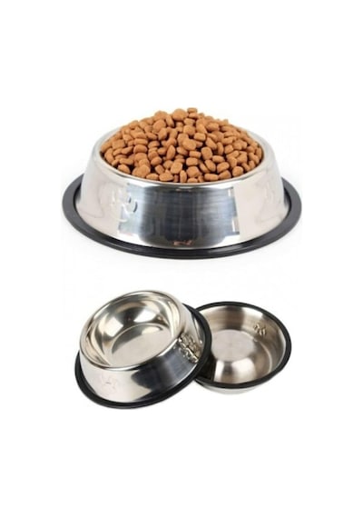 18 Cm Kedi Köpek Mama Su Kabı Paslanmaz Çelik Mama Kabı 18 Cm Çelik Mama Kabı