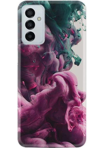 Samsung Uyumlu Galaxy A04S Kilif Resimli Silikon Pink Green Cloud 1306 556612949
