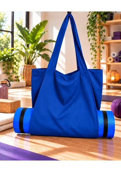 Mat Taşıma Çantası Yoga Fitness Silindir Antrenman Çantası - Çantalı Fermuarlı Mat Taşıma Çantası Saks Mavi