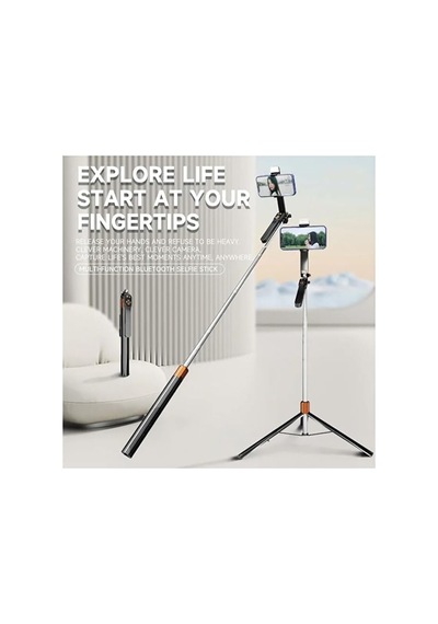 Bluetooth Kumandalı 185cm Tripod Selfie Çubuğu/go Pro Uyumlu / 360 Pan Kolu Özellikli Diğer