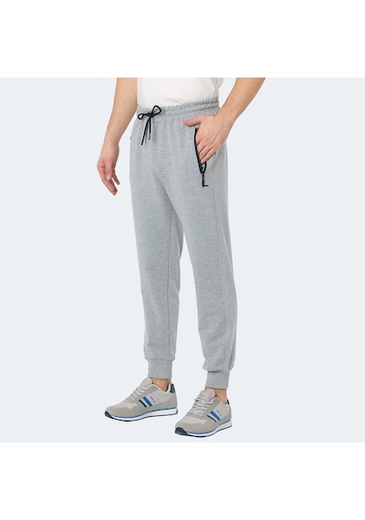 Slazenger NEAL KTN Erkek Fermuar Cepli Gri Eşofman Altı