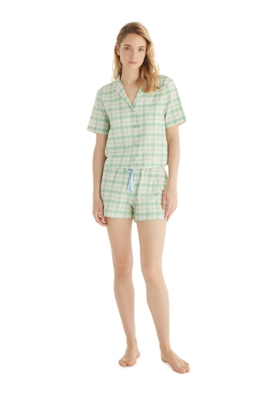 Kadın Pijama Üstü 60544 - Kare Desenli Çok Renkli