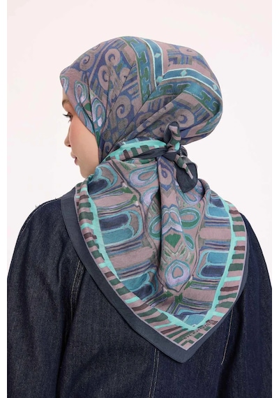 Silk Home Dört Mevsim Antik Motif Viskon Velora Eşarp 6420 Gül Kurusu