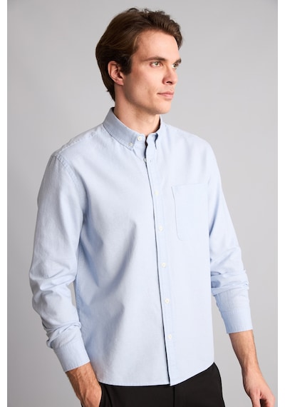 Defacto %100 Pamuk Regular Fit Polo Yaka Oxford Basic Uzun Kollu Gömlek A8028ax26aube177 Mavi-be177 Defacto %100 Pamuk Regular Fit Polo Yaka Oxford Basic Uzun Kollu Gömlek A8028ax26aube177 Mavi-be177