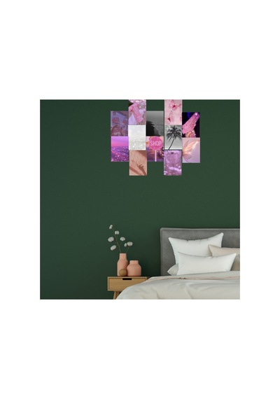 Parıltılı Glitter Soft Pinky White Poster Duvar Kağıdı Seti