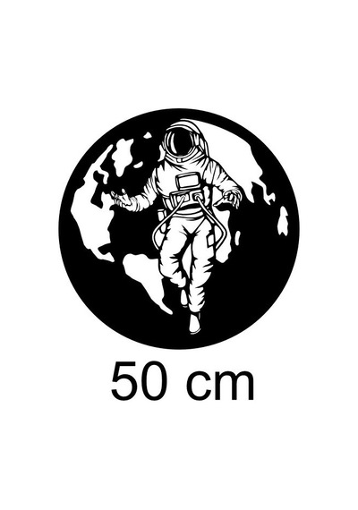 Astronot Temalı Ahşap Dünya Haritası