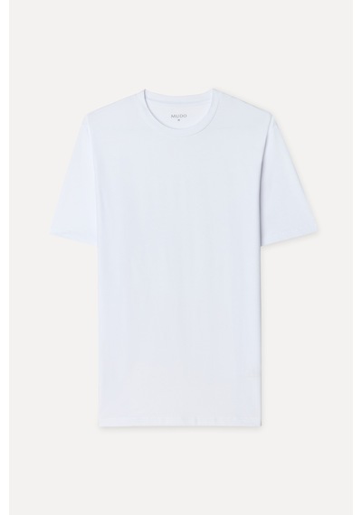 Mudo Erkek Erkek Beyaz Bisiklet Yaka T-shirt 1272574
