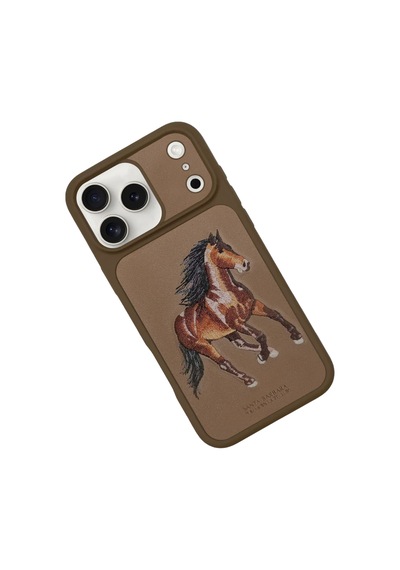 Santa Barbara Polo Racquet Club Apple Uyumlu iPhone 17 Pro Kılıf 3boyutlu Pu Deri Boris İçi Süet Kapak Kahverengi