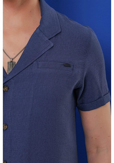 Efor G 1549 Slim Fit İndigo Klasik Gömlek Indigo