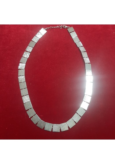 Fashion Jewelry Kare İşlemeli Çelik Kolye Gold