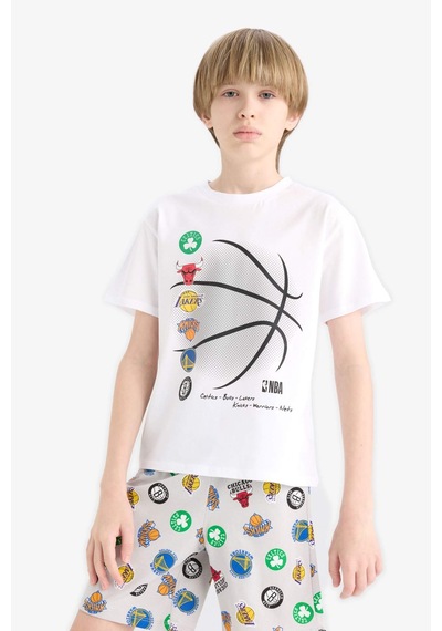 DeFacto Erkek Çocuk NBA Current Teams Pijama Takımı Kısa Kollu Üst Şort E2700A825SMWT34