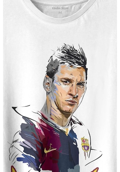 Lıonel Messi King Fc Barcelona Psg 10 Numara Baskılı Tişört Unisex T-shirt 001
