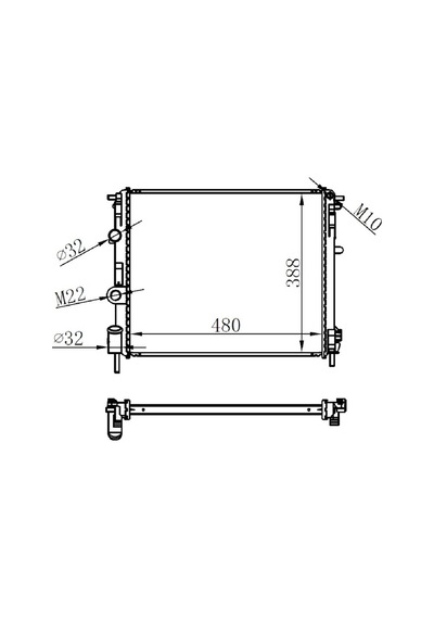 Depomıx Radyatör Clıo Iı-kng-logan1.5 Dcı-1.6 16v-1.9 Dtı-k4m Ac Mek 480x414.5x23