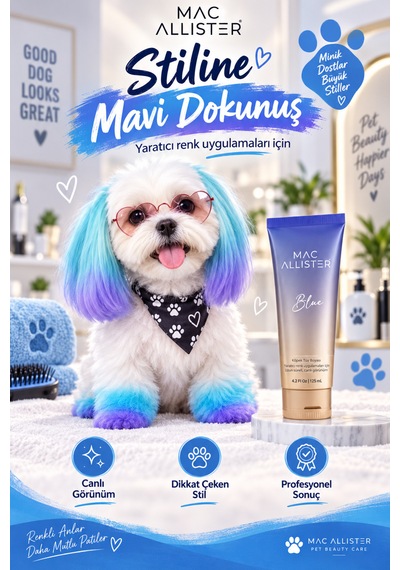 Mac Allister Kedi Köpek Tüy Boyası Mavi Renkli 125 Ml