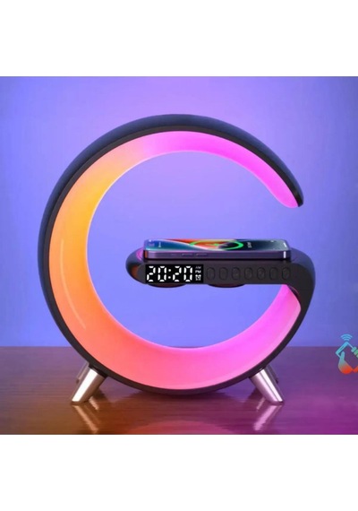Vilya G Bluetooth Hoparlör 15w Hızlı Şarj Gece Lambası Alarm Özel Asistan Led Ambiance 5in1