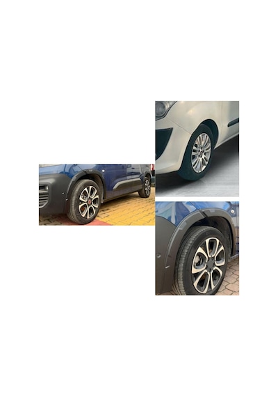 Peugeot Rifter 2019 2020 2021 2022 2023 2024 Uyumlu Kapı Ve Çamurluk Koruma Premium Dodik Seti Siyah 8 Parça Tam Set