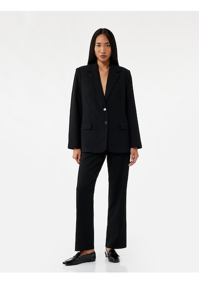 Koton Slim Fit Cep Detaylı Cigarette Kumaş Pantolon Siyah 7wak40019pw