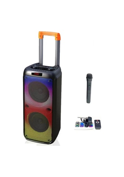 Büyük Boy Bluetooth Hoparlör Kablosuz Mikrofonlu Taşınabilir Valiz Tipi Tekerlekli Şrjlı Speaker