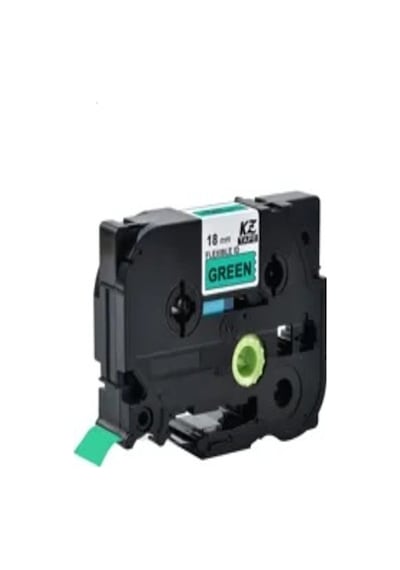 Brother Tze-741 Yeşil Üzerine Siyah Etiket Şerit 18 MM x 8 M 66 Adet