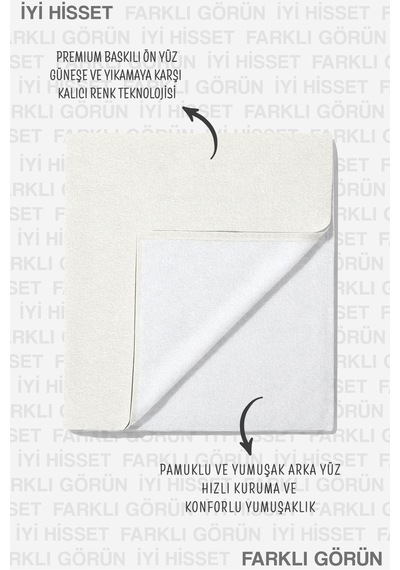 Good Vibes Yazı Temalı Plaj Havlusu - Minimalist Modern Pudra Hızlı Kuruyan Mikrofiber Havlu Köpük Çiçeği