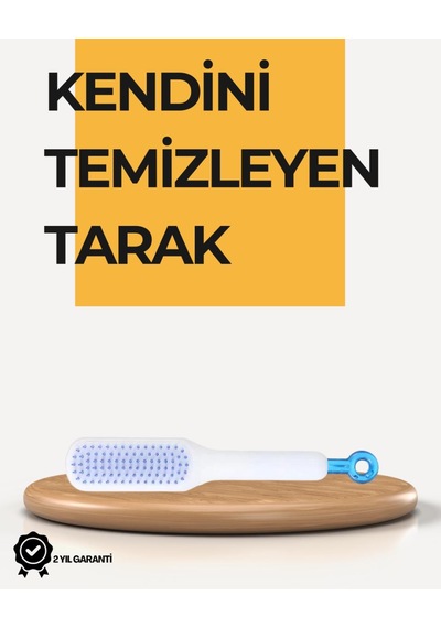 Kendi Kendini Temizleyen Saç Tarağı Anti-statik, Silikon Uçlu, Abs Malzeme, 22x4 Cm Çok Renkli
