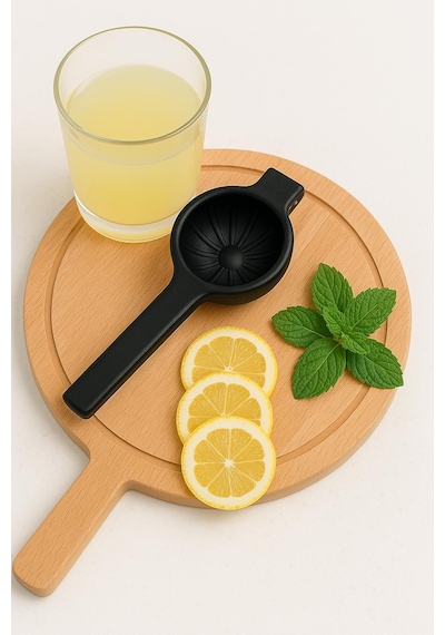 Metal Narenciye Limon Sıkacağı Özel Tasarım Desenli Siyah Sıkacak