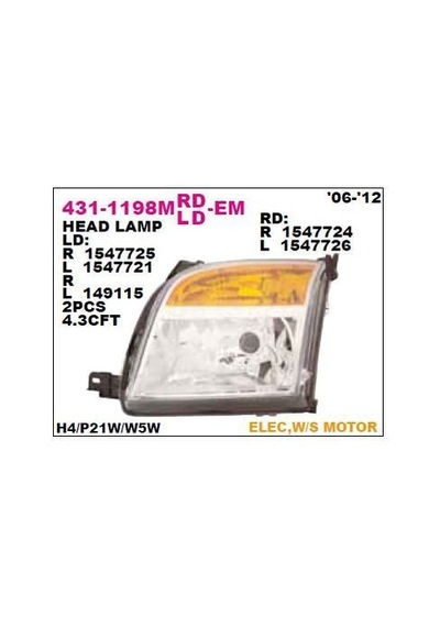 Depo-431-1198lmld-em - On Far Sol Ford Fusıon 06-12 Motoru Uze