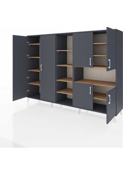 Hyperion Dolap 13 Raflı 6 Kapaklı 220x44x163 Antrasit-antrasit/çam Antrasıt/atlas Çam - Antrasıt Hyperion Dolap 13 Raflı 6 Kapaklı 220x44x163 Antrasit-antrasit/çam Antrasıt/atlas Çam - Antrasıt