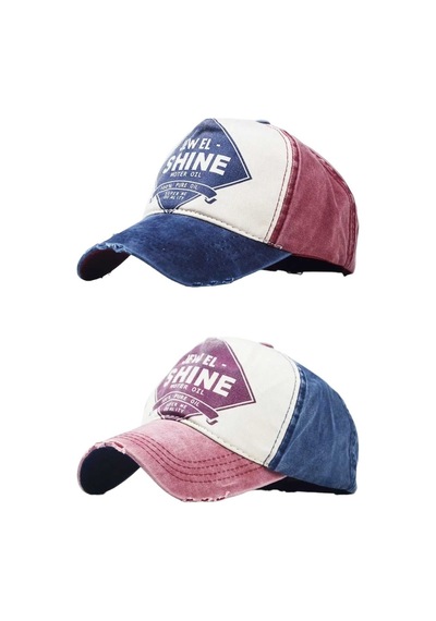 Tezzgelsin Unisex Eskitme Jewel Shine Ayarlanabilir Beyzbol Kep Şapka Baseball Şapka 2'li Set Lacivert Kırmızı