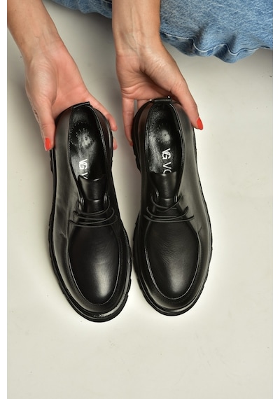 Fox Shoes Z555261103 Siyah Hakiki Deri Kadın Ayakkabı