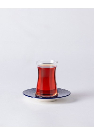 Madame Coco Luxe Elodie 6'lı Çay Tabağı Seti - Mavi/beyaz 8684427297940 Çok Renkli