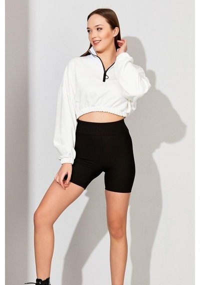 Alexander Gardi Alexandergardı Kadın Fermuarlı Crop Sweatshirt (B22-11000)