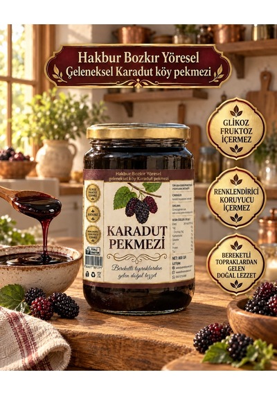 Bozkır Tahin Merkezi Doğal & Katkısız Karadut Köy Pekmezi 800 G