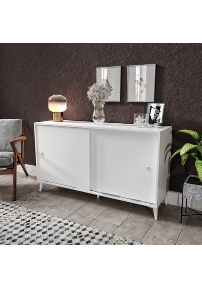 Kznhome Joker Çok Amaçlı Sürgülü Konsol Beyaz - Tamamı 1. Kalite Mdf