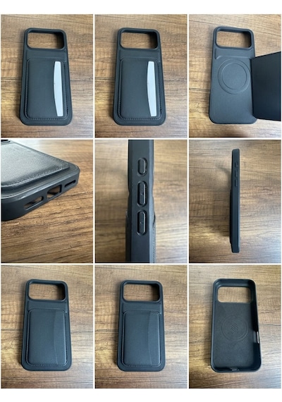 Iphone 17 Pro Max Kartlıklı Standlı Premıum Siyah Kılıf