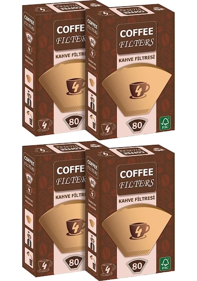 Coffee Filters 4 Numara Kahve Filtresi 4 x 80'li